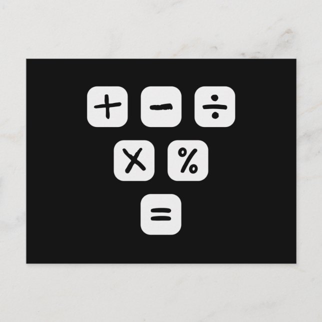 Math Symbols mathematical Signs Maths Postcard (Front)