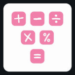 Math Symbols mathematical Signs Maths Square Sticker<br><div class="desc">Cool and funny Math design featuring some basic maths symbols and mathematical signs. A perfect match for kids,  students and teachers as well as for parents.</div>