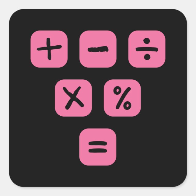 Math Symbols mathematical Signs Maths Square Sticker (Front)