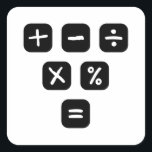 Math Symbols mathematical Signs Square Sticker<br><div class="desc">Cool and funny Math design featuring some basic maths symbols and mathematical signs. A perfect match for kids,  students and teachers as well as for parents.</div>