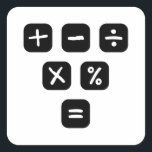 Math Symbols mathematical Signs Square Sticker<br><div class="desc">Cool and funny Math design featuring some basic maths symbols and mathematical signs. A perfect match for kids,  students and teachers as well as for parents.</div>