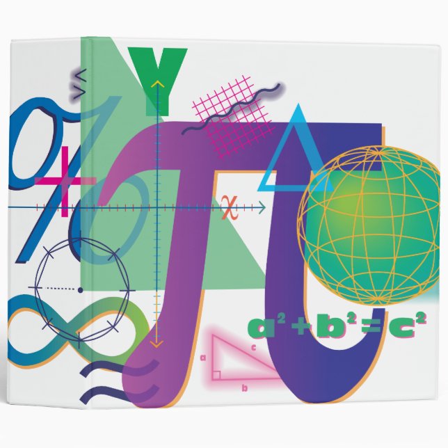 math symbols notebook binder (Front/Spine)