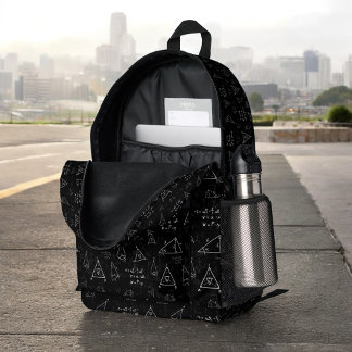 Math Symbols Pattern Student Teacher Science Printed Backpack