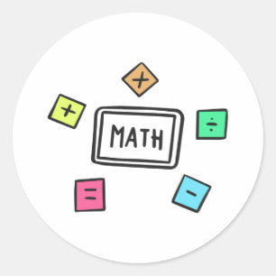 Math symbols Students and Parents Classic Round Sticker