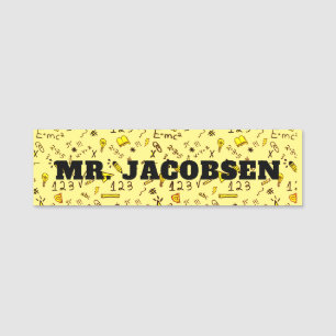Math Symbols Teacher Name Tag