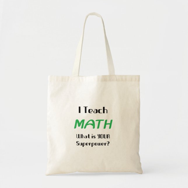 math teach tote bag (Front)
