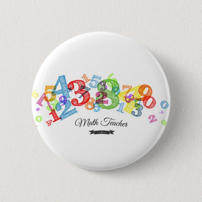 Math Teacher 2 Inch Round Button (Front)