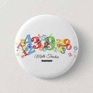 Math Teacher 2 Inch Round Button