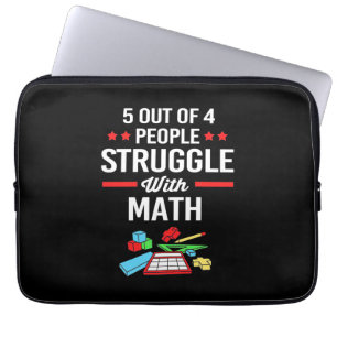 Math Teacher 5 Out Of 4 People Laptop Sleeve