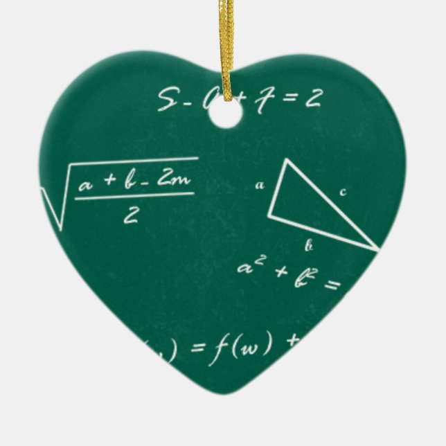 math teacher algebra geek ceramic ornament (Front)