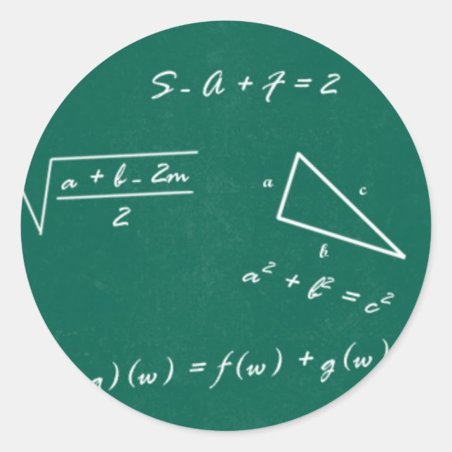 math teacher algebra geek classic round sticker (Front)