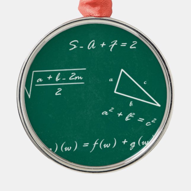 math teacher algebra geek metal ornament (Front)