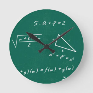 math teacher algebra geek round clock