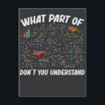 Math Teacher Algebra What part of don't you unders Postcard<br><div class="desc">A funny math saying for any math or physics student. The perfect gift for math teachers or math nerds in math studies. Perfect if you love algebra equations and math.</div>
