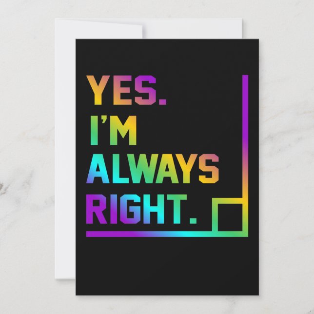 Math Teacher Always Right Mathematics Maths Thank You Card (Front)