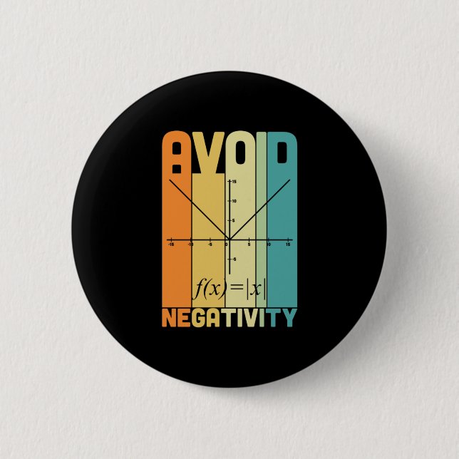 Math Teacher Avoid Negativity 2 Inch Round Button (Front)