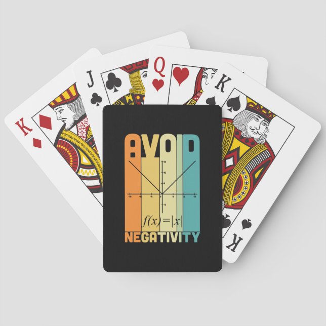 Math Teacher Avoid Negativity Playing Cards (Back)