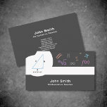 Math Teacher Business Card with Mathematics Symbol<br><div class="desc">A business card for math teacher or geometry tutor with full contact information on the back. It comes with mathematics symbols in pastel colours and the Pythagorean theorem illustration. The images can be modified to include yours or a logo.</div>