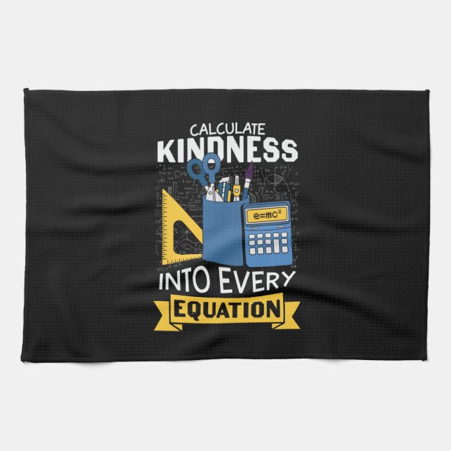 Math Teacher Calculate Kindness Kitchen Towel (Horizontal)