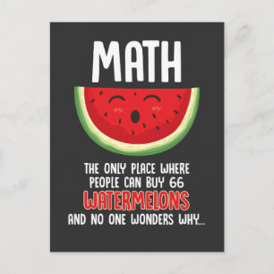 Math Teacher Calculation Mathematician Watermelon Postcard