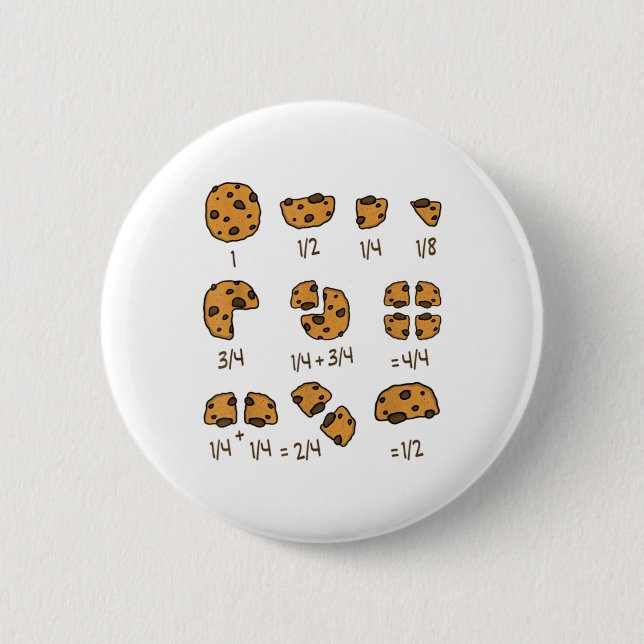 Math Teacher Chocolate Crisp Cookie I Chocolate Ch 2 Inch Round Button (Front)