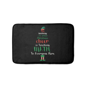 Math Teacher Christmas Elf Gift design Bath Mat
