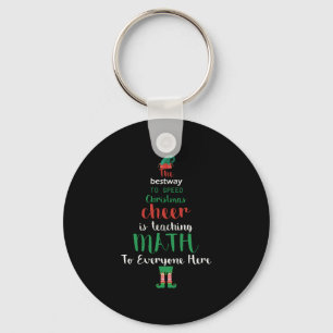 Math Teacher Christmas Elf Gift design Keychain