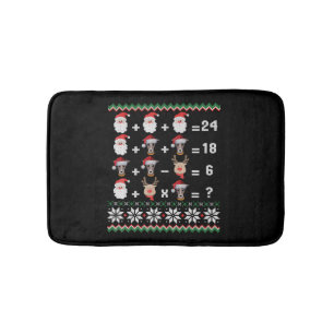 Math Teacher Christmas GREYHOUND Bath Mat