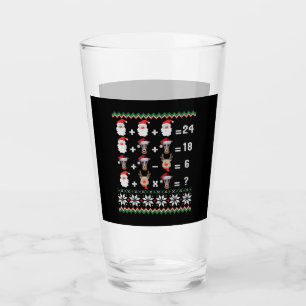 Math Teacher Christmas GREYHOUND Glass
