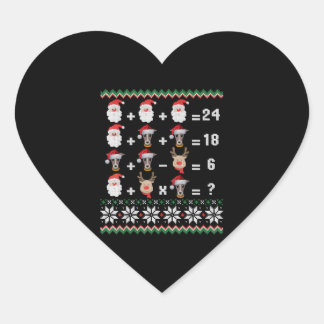 Math Teacher Christmas GREYHOUND Heart Sticker