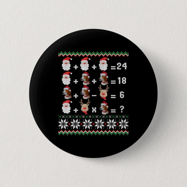 Math Teacher Christmas HARRIER 2 Inch Round Button (Front)
