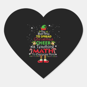 Math Teacher Christmas Shirt Elf Christmas Cheer Heart Sticker
