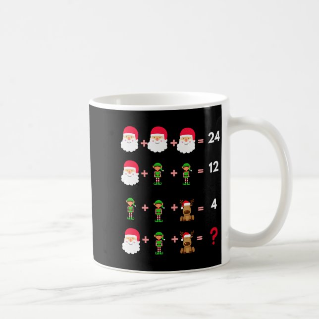 Math Teacher Christmas Shirt Quiz  Coffee Mug (Right)
