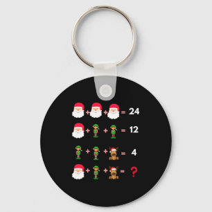 Math Teacher Christmas Shirt Quiz  Keychain