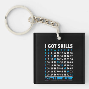 Math Teacher Class I Got Skills Theyre Multiplying Keychain