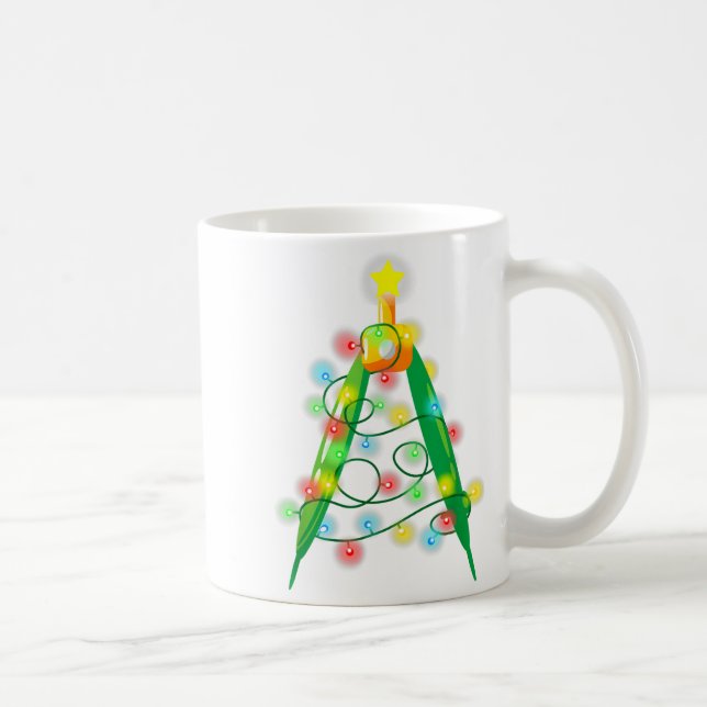 Math Teacher Comp Christmas Tree Lights School Geo Coffee Mug (Right)