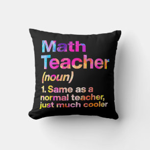 Math Teacher Definition First Day Tie Dye Back To  Throw Pillow