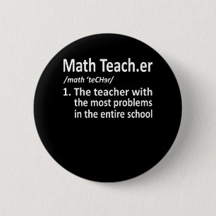 Math Teacher Definition Mathematics Maths Student 2 Inch Round Button