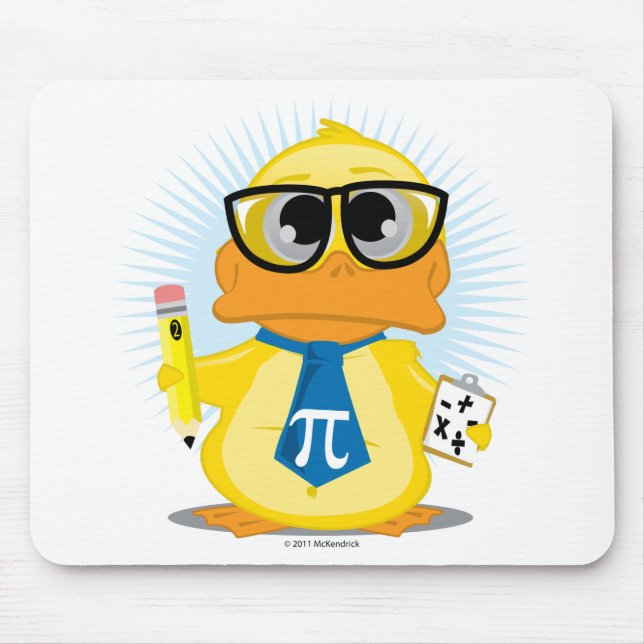 Math Teacher Duck Mouse Pad (Front)