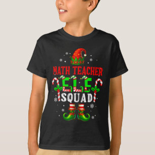 Math teacher elf squad xmas elf hat shoes funny T-Shirt