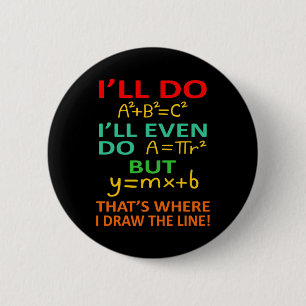 Math Teacher Equation Mathematics Maths Student 2 Inch Round Button