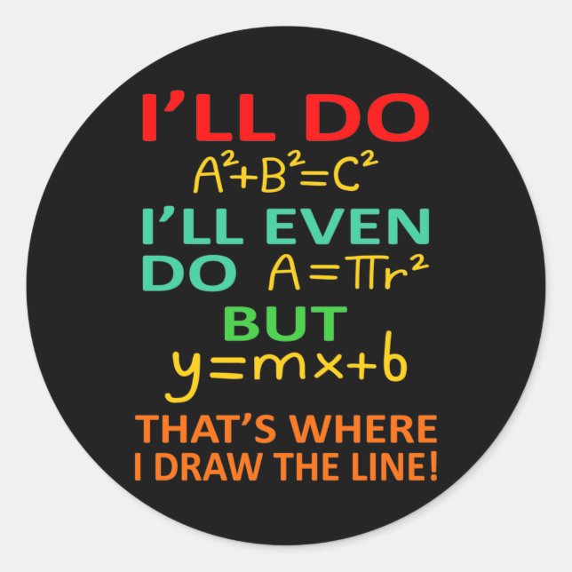 Math Teacher Equation Mathematics Maths Student Classic Round Sticker (Front)