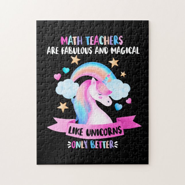 Math Teacher - Fabulous Magical Unicorn Jigsaw Puzzle (Vertical)