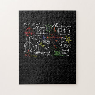 Math Teacher Formulas Cheat Sheet Cool Geek Nerd Jigsaw Puzzle
