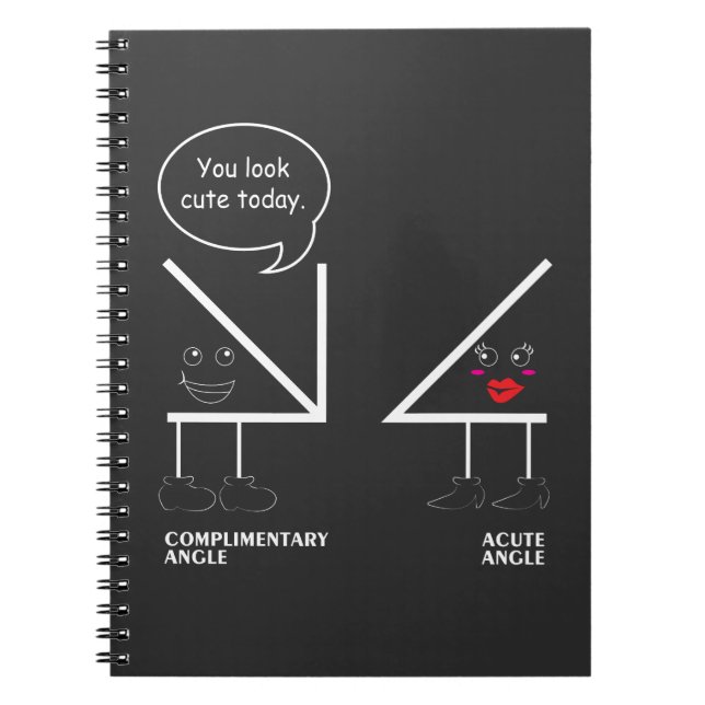 Math Teacher Gift Complimentary Acute angle school Notebook (Front)