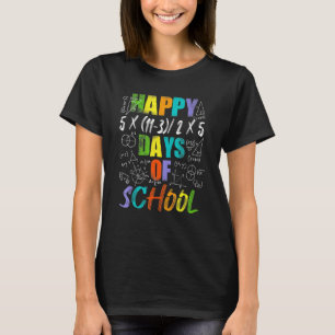 Math Teacher Happy 100th Day Of School Equations T-Shirt