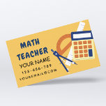 Math Teacher Home Tutor Ruler Calculator Orange  Business Card<br><div class="desc">These business cards are perfect for an math teacher or private tutor. Easily add your own details by clicking on the "personalize this template" option.</div>