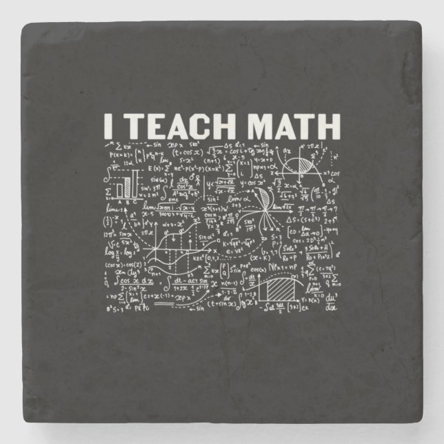 Math Teacher I Teach Math Stone Coaster (Front)
