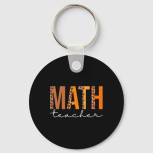 Math Teacher Leopard Squad Cute Fall Autumn Thanks Keychain