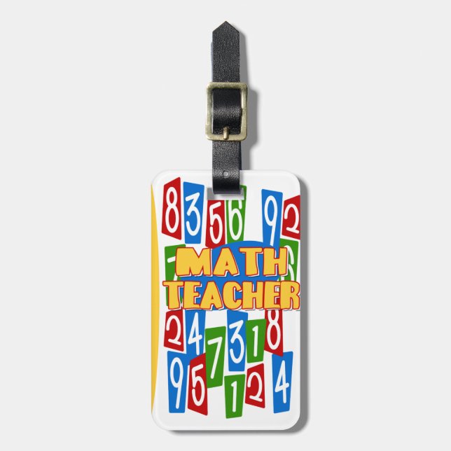 Math Teacher Luggage Tag (Front Vertical)